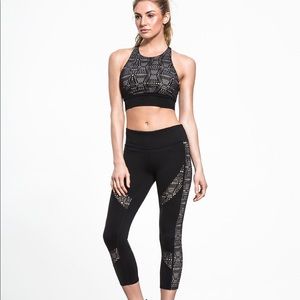 Alo Yoga Capri Pants with laser cut mesh detail